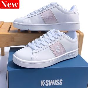 ⬇️SALE‼️🆕 K-Swiss COURT VITTORA White w/ gray snake skin print